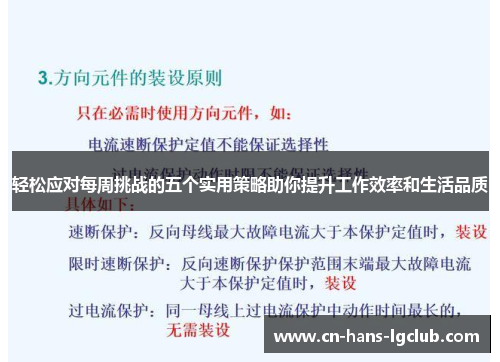 轻松应对每周挑战的五个实用策略助你提升工作效率和生活品质